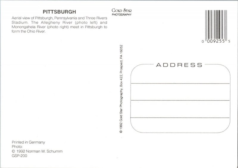 Postcard Continental Three Rivers Stadium Ariel View Pittsburgh PA CF5