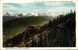 Mt Evans From Window Ledge Denver Mountain Parks Colorado CO WB Postcard UNP VTG 