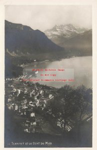 4 Postcards, Switzerland, RPPC, Territet, Lenzerheide, Geneva, Kandersteg