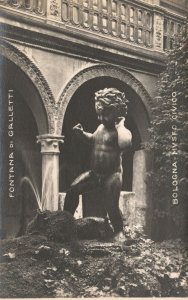 Postcard Real Photo Fontana Di Galletti Museo Civico Angel Sculpture Bologna