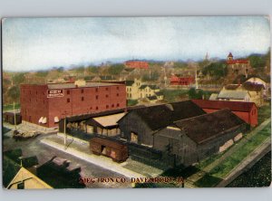 c1910 Sieg Iron Co Foundry Factory DAVENPORT Iowa IA Railroad Postcard