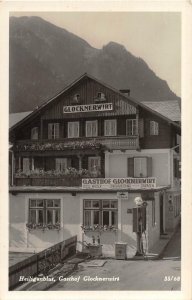 RPPC HEILGENBLUT GASTHOF GLOCKNERWIRT GAS STATION AUSTRIA REAL PHOTO POSTCARD