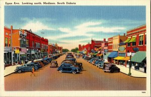 Egan Avenue Looking North, Madison SD c1951 Vintage Postcard H72
