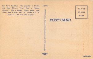 1940s Don Key Barbecue roadside Coal Grove Ohio MWM postcard 3828