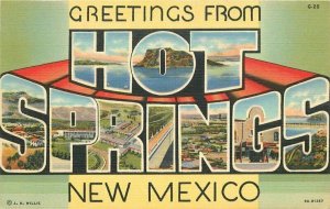 Large Letters Multi View Hot Springs New Mexico Southwest Postcard Teich 21-2563