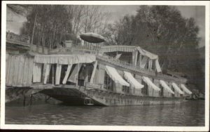 Srinagar India Houseboat Real Photo Postcard