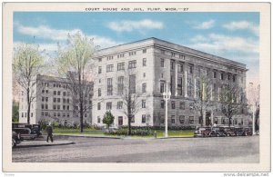 FLINT, Michigan, 1930-1940's; Court House And Jail, Classic Cars