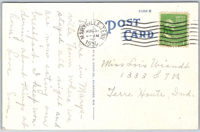Richmond Kentucky 1938 Linen Postcard Boonesboro Bridge