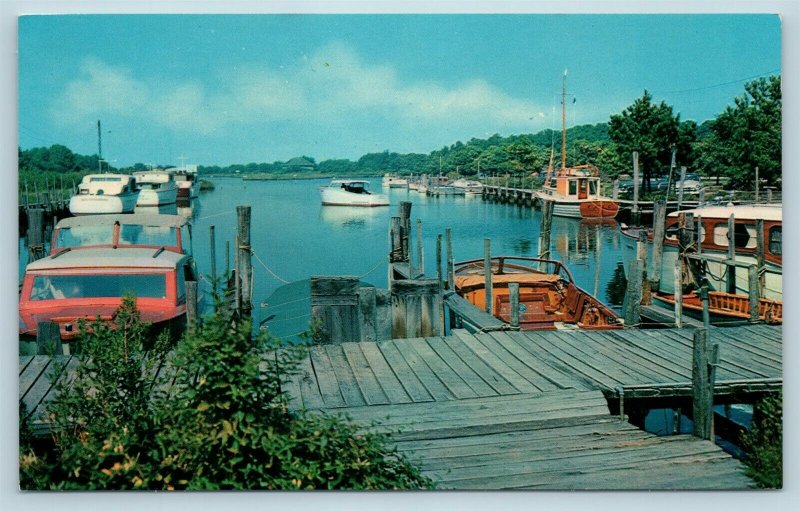 Postcard DE Rehoboth Beach Henlopen Acres c1950s View Henlopen Yacht Basin X5