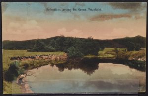 Reflections among the Green Mountains, VT - Hand Cancel 1909