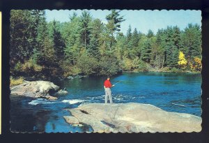 Canterbury, New Brunswick/N.B., Canada Postcard, Fisherman Fishing By Lake