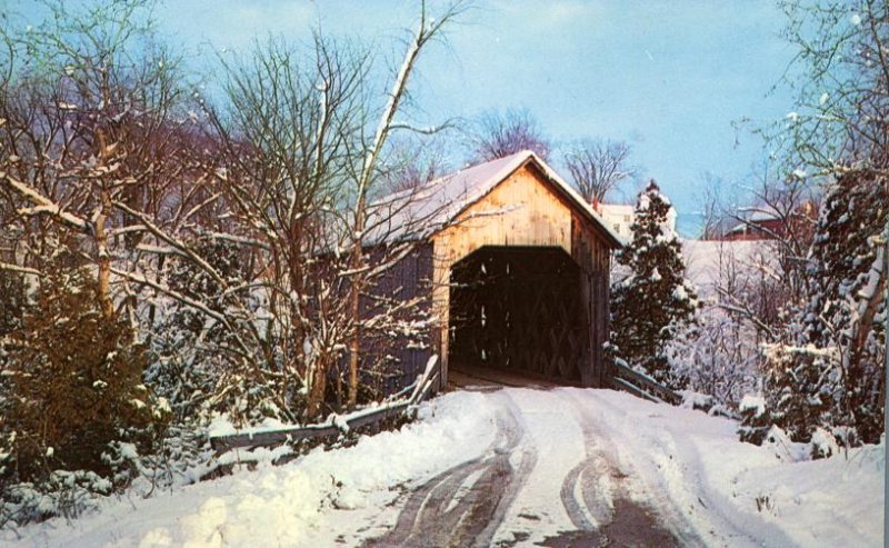 Winter View at Halpin Covered Bridge - Middlebury VT, Vermont