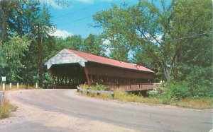 Conway New Hampshire Covered Bridge  Over Swift River Chrome Postcard Unused