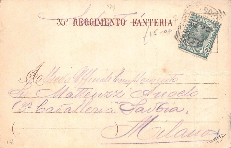 Italy Regimental Art Infantry Campagne Messina Belvedere Eagle Litho postcard