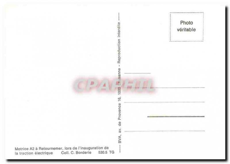 Postcard Modern motor A2 retounemer at the inauguration of traction �lectri...