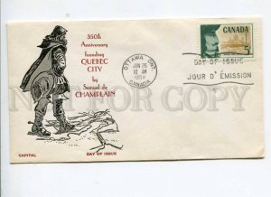 291351 CANADA 1958 First Day COVER faunding Quebec city Samuel de Champlain