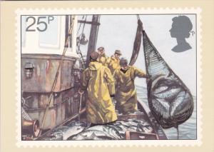 Stamps Of Great Britain Fishing Hauling Seine Net Issued 23 September 1981