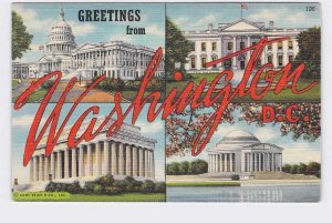 BIG LARGE LETTER VINTAGE POSTCARD GREETINGS FROM WASHINGTON DC #5