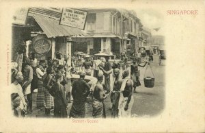 straits settlements, SINGAPORE, Street Scene, Tong Gheong Tailor (1899) Postcard