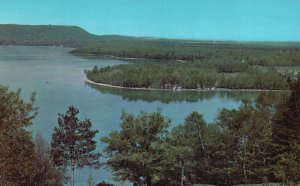 Vintage Postcard America's Most Beautiful Lake Fishers Point Glen Lake Michigan