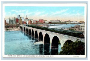 c1920s Stone Arch Bridge and Milling Section Minneapolis MN Unposted Postcard