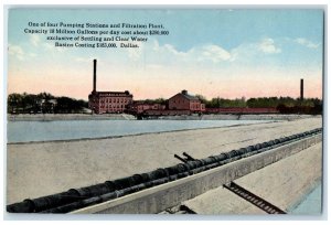 c1910 One Four Pumping Stations Filtration Plant Building Dallas Texas Postcard