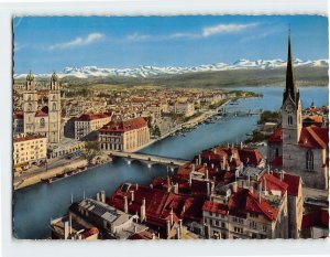 Postcard Zürich und die Alpen, Zürich, Switzerland