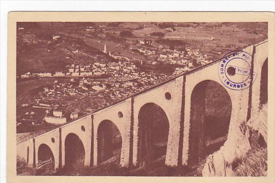 France Lourdes Le Grand Viaduct du Funiculaire du Pic du Jer et la Ville