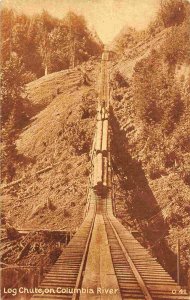 Log Chute Columbia River Logging Washington 1911 postcard