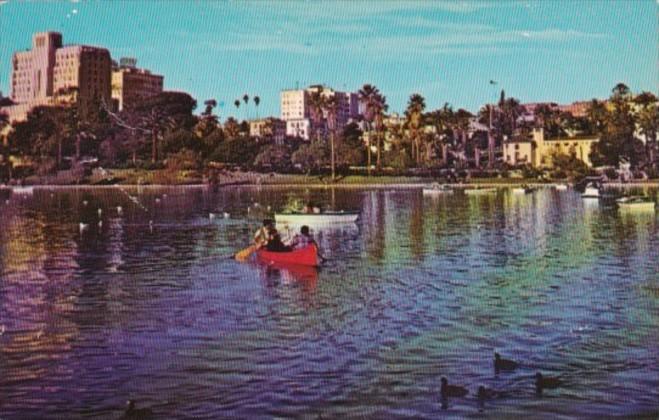 California Los Angeles Large Lake Fronting Wilshire Boulevard