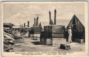 WWI c1910s Camp Cody, New Mex Bread Bake Ovens Albertype Photo Postcard Army A42