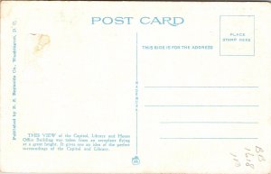US Capitol Library & Office Building Aerial View Washington DC WB Postcard