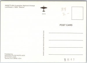 Airplane Ansett-ANA Australian National Airways Lockhead L-188A Electra Postcard