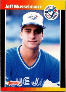 1989 Donruss Baseball Card Jeff Musselman Toronto Blue Jays sk9165