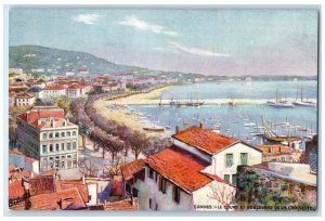 c1910 The Course Croisette Boulevard Cannes France Oilette Tuck Art Postcard