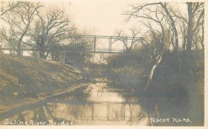 Postcard C-1910 RPPC Kansas Tescott Saline River 23-11776