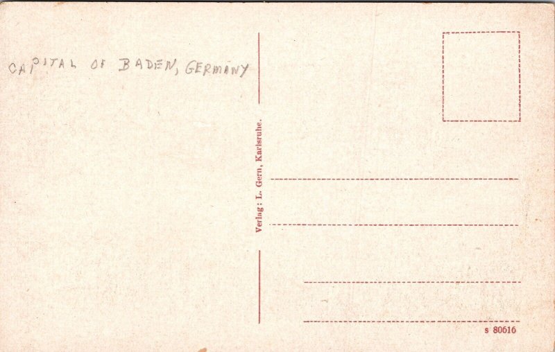 Karlsruhe Der Vogelschau Aerial View Unposted Baden Germany Postcard 