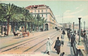 ALGER ALGERIA~BOULEVARD de la REPUBLIQUE-SQUARE BRESSON~TINT PHOTO L L POSTCARD