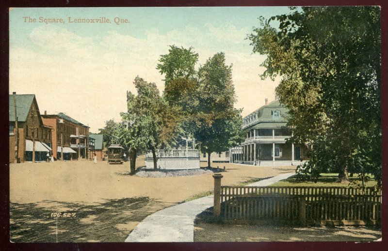 h3244 - LENNOXVILLE Quebec Postcard 1910s Town Square