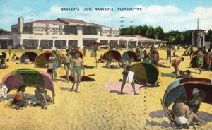 Vintage Postcard 1953 Sarasota Lido One Of Finest Beaches In The World Florida