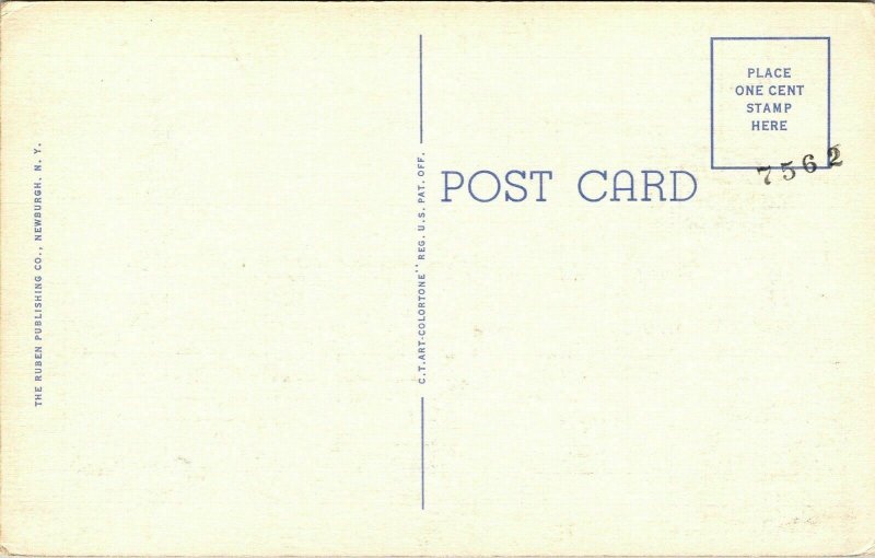 Post Office Dover NJ New Jersey Linen Postcard VTG UNP Vintage Unused Curt Teich 