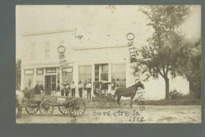 Burdette IA RPPC 1909 GENERAL STORE Main Street nr Iowa Falls Dows GHOST TOWN