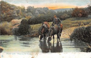 US19 Europe UK 1905 rural life watering the horses