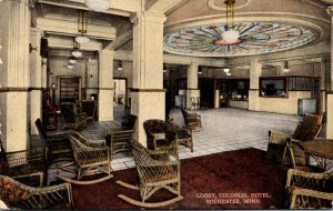 Minnesota Rochester Colonial Hotel Lobby 1915