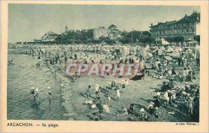 Old Postcard Arcachon Beach Leo His Nephew