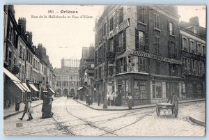 Orleans France Postcard Street From the Halberd and Street D'Illiers c1910