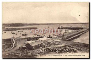 Old Postcard Granville Port and Great Jetee
