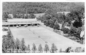 White Sulphur Springs West Virginia 1950s RPPC Real Photo Postcard Tennis Court