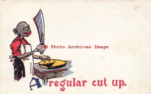 317479-Black Americana, Unknown Pub, A Regular Cut Up,Man with Large Knife & Pie