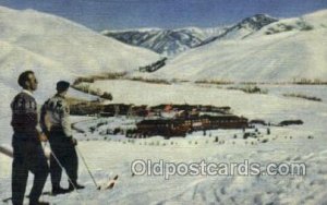 Sun Valley, Idaho, USA Winter Scene Linen, Ski, Skiing, Unused 